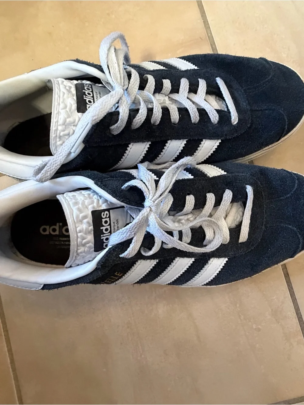 adidas Kids Gazelle Suede Sneakers in Black and White